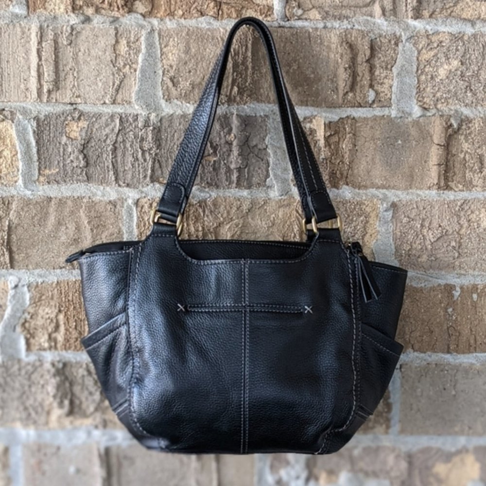 The Sak Black Leather Large Shoulder Bag